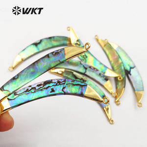 WT-P521 Wkt Hot Verkoop Vrouwen Mode Gold Abalone Dubbele Bail Hanger Elegante Dubbele Loops Natuurlijke Abalone Shell Hanger - Product Image 5