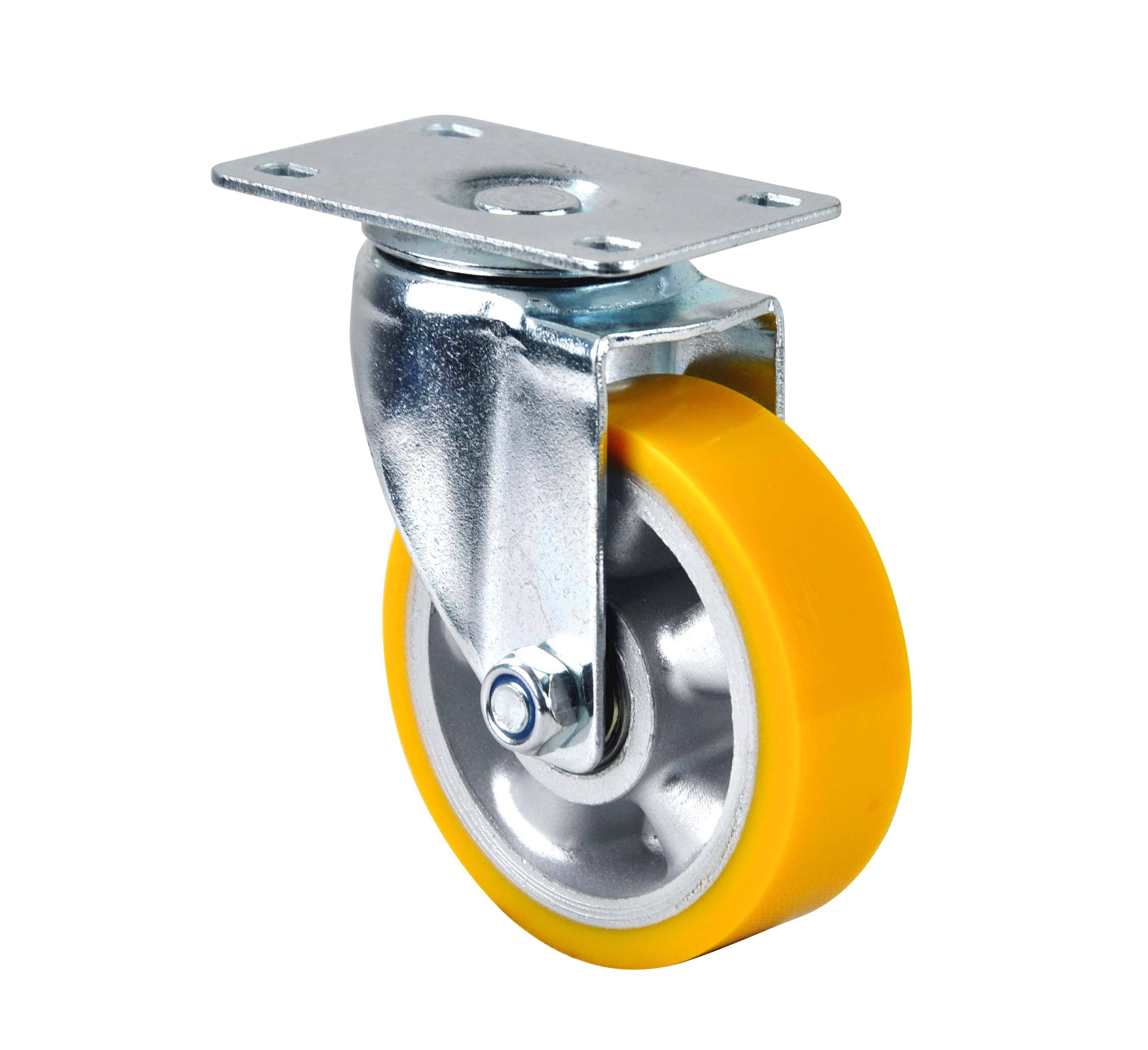 Source Factory Products 100X32mm Mute Double Ball Bearing Aluminum Core Polyurethane Caster Wheel