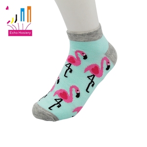 OEM/ODM Bonne Qualité Belle Rose flamingo d'été imprimé femmes low cut chaussettes - Product Image 2