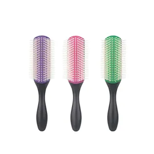 9 Rows Wonderful Cheap Durable Heat Resistant Smooth Bristle Hair Brushes