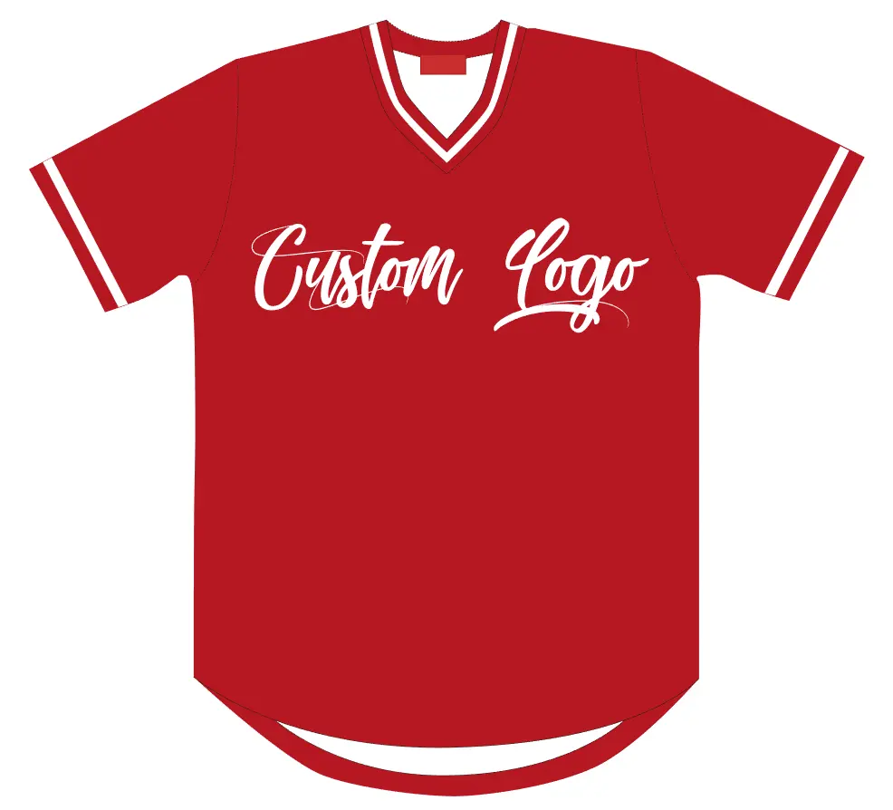 Factory Custom Sublimation printing V Neck 100% Polyester Baseball Jersey For Kids And Adult Team work