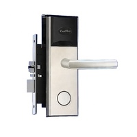 Serrure de porte cylindrique d'hôtel économique, programmable, électronique, intelligente, RFID, en acier inoxydable, à 4 piles