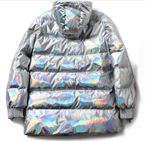 Homme <span class=keywords><strong>Veste</strong></span> Holographique Arc-en-ciel Laser <span class=keywords><strong>Hologramme</strong></span> Mode Manteau Vestes Hommes Personnalisé - Product Image 2