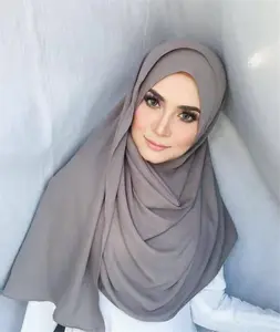 도매 여성 이슬람 hijab 새로운 쉬폰 대형 일반 컬러 스카프