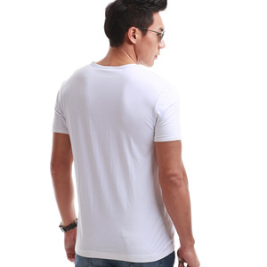 Servicio del OEM con cuello en V Impreso barato Plain White <span class=keywords><strong>T</strong></span> -shirts - Product Image 6