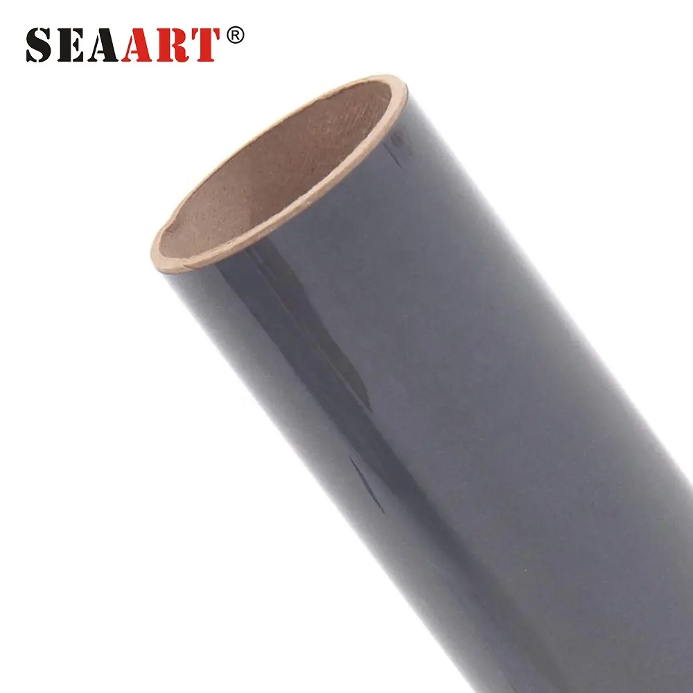 Seaart S917 Heat Transfer Materials Grey HTV Vinyl Soft Super Thin PU Hot Fix Transfer for Clothing Film 1 Roll Dark 50cmx25m