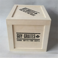 Kotak Kemasan Kayu Gaya Industrial, Peti Pengiriman Mini dari Kayu Lapis, Kotak Miniatur Man-Box, Kotak Produk untuk Jam Tangan dan Perlengkapan Perawatan Jenggot
