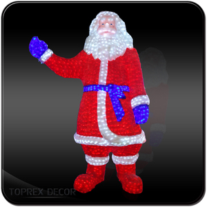 Di alta qualità all'ingrosso giardino decorativo di natale Led 3d <span class=keywords><strong>Santa</strong></span> scultura luci ornamenti illuminano 3D acrilico babbo natale - Product Image 5