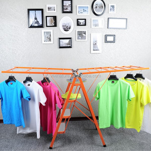 Có thể gập lại vải giá và 4 bước thang với cánh quần áo móc áo giá - Product Image 3