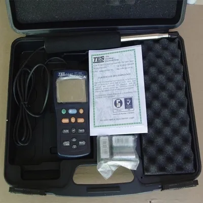 TES-1340 डिजिटल Anemometer एयर हवा प्रवाह मीटर गर्म-तार Anemometer TES1340