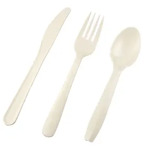 EcoNewLeaf Corn Starch Plastic Disposable Cutlery Suppliers Knife Spoon and Fork Set 7''