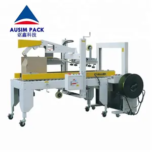 High Quality Machine Grade Automatic Flap Folding Box CASE Carton Sealing Machine And Strapping Machine