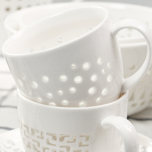 <span class=keywords><strong>Petit</strong></span> Blanc <span class=keywords><strong>Creux</strong></span> Porcelaine Espresso Tasses À Café Et Soucoupe Ensemble - Product Image 5