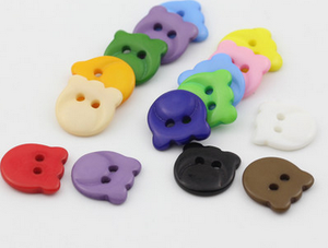 13mm hai lỗ Nhựa Tự làm gấu nút quần áo trẻ em nút kẹo màu nút đầy màu sắc - Product Image 2