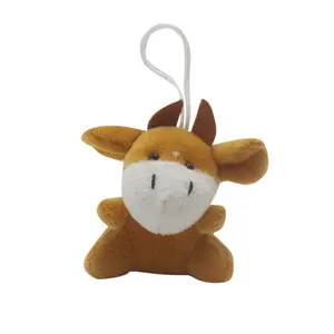 Factory Price Cute Brown Stuffed Plush Toy Cow Toy For Promotion Gifts Custom Mini Plush Stuffed Cow Toy Keychain