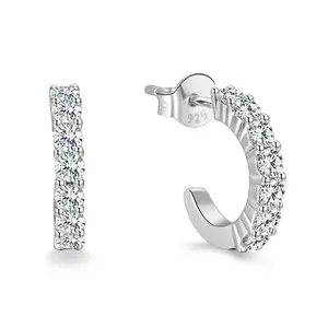 POLIVA 925 Sterling Silver Filigree Earring Posts Jewellery Findings Half Circle Simple Earrings