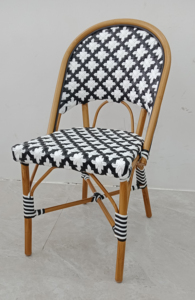 Extérieur En Aluminium Empilable En Plastique <span class=keywords><strong>Noir</strong></span> et Blanc En Osier Chaise de <span class=keywords><strong>Bistrot</strong></span> - Product Image 5
