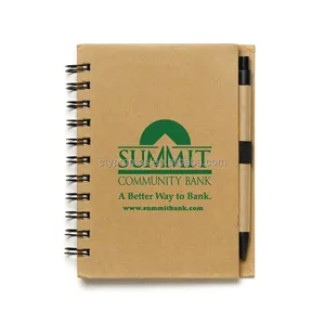 Eco Vriendelijke Gerecycled Pocket Spiraal Notepad Pocket Notebook Met Pen