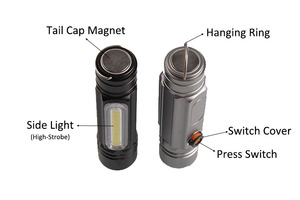 Đèn Pin Nam Châm Thu Phóng Được Bằng Hợp Kim Nhôm Đèn Pin COB Led 10W T6 Để Cắm Trại - Product Image 3