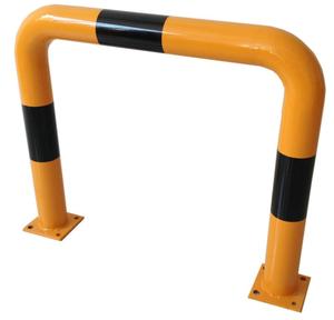 เสากั้นฝูงชนแบบเหล็กเคลือบสีเหลืองและดำสำหรับการจัดการความปลอดภัยบนท้องถนน - Product Image 4