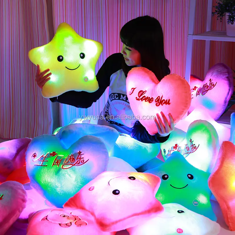 2016 Hot Sale LED Luminous Plush Pillow Pillow Glow Toy