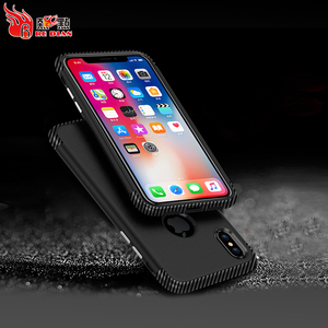 <span class=keywords><strong>A</strong></span> prueba de golpes dos en una caja del teléfono de la fibra del carbón para el iPhone X - Product Image 5