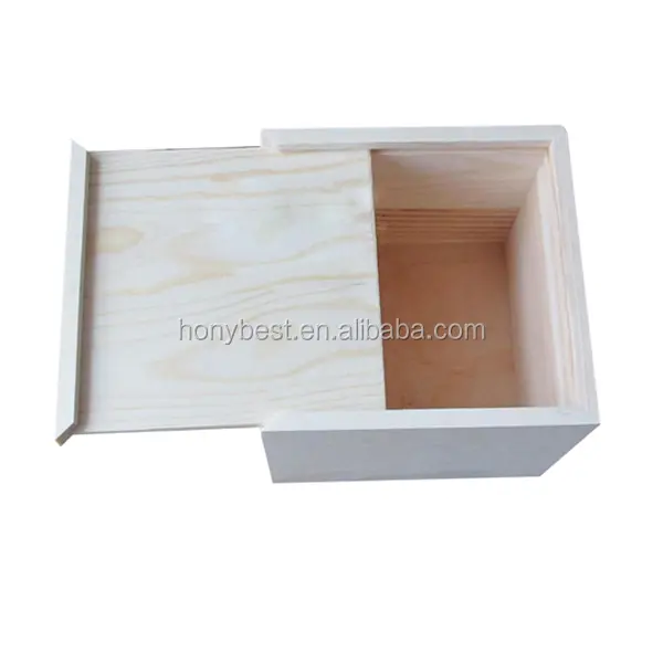 Meilleur prix Boîte en bois avec couvercle coulissant Vente en gros Boîte en bois avec couvercle coulissant pour l'emballage ou le stockage Boîtes d'emballage en bois de bambou Usine