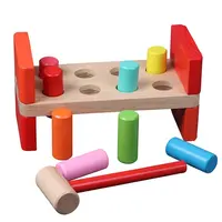 Caja de mantenimiento de herramientas multifuncional para bebés, juguetes para golpear a bebés, martillo de madera