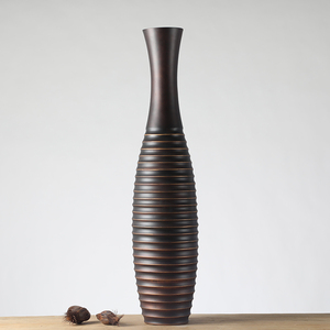 Floreros de Arte de poliresina de alta gama, Floreros decorativos para el hogar, jarrón <span class=keywords><strong>negro</strong></span> moderno - Product Image 2