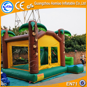 0.55mm PVC Inflable <span class=keywords><strong>castillo</strong></span> inflable con tobogán, gorila inflable, obstáculo casa <span class=keywords><strong>del</strong></span> árbol - Product Image 1