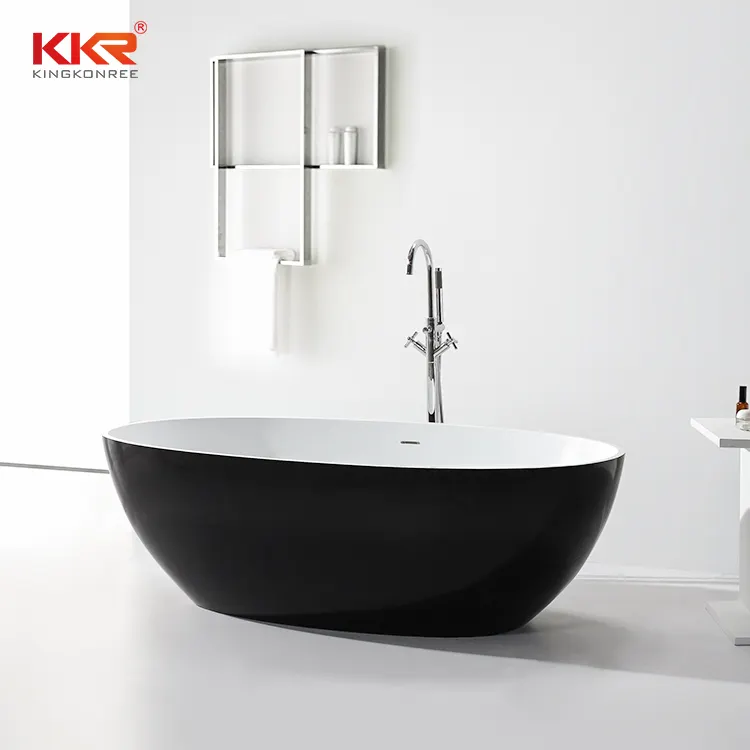 wholesale black color composite stone bathtub