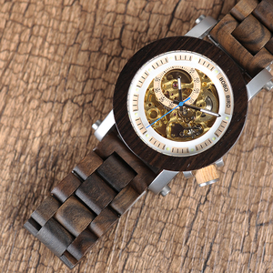 BOBO UCCELLO Meccanico Automatico Della Vigilanza di lusso uomo di <span class=keywords><strong>legno</strong></span> <span class=keywords><strong>orologio</strong></span> <span class=keywords><strong>da</strong></span> <span class=keywords><strong>polso</strong></span> <span class=keywords><strong>in</strong></span> acciaio inox - Product Image 2