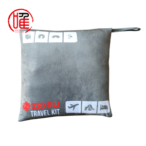 4 in1Set Masque pour les yeux Oreiller pour le cou Bouchon d'oreille Minky Soft Fleece Airplane Travel Blanket Kit With Custom Logo Bag - Product Image 5