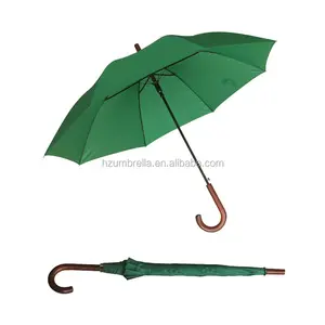 Nieuwe mode groene goedkope handvat rechte regen paraplu's