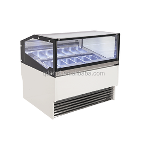 <span class=keywords><strong>Vitrine</strong></span> Réfrigérée Mobile <span class=keywords><strong>pour</strong></span> Glaces et Crèmes Glacées à Angle Droit avec Refroidissement par Air, 2 Portes - Product Image 2