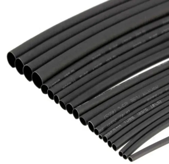 뜨거운 판매 블랙 난연 1 2 3 5 6 8 10mm 직경 열 수축 튜브 DIY 와이어 절연 튜브