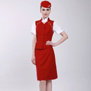 Uniformes de Azafata de Aerolínea Color Rojo Sexy, Precio de Fábrica al por Mayor - Product Image 1
