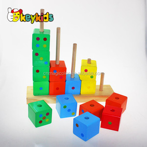 Gros intelligence en bois empilable cubes jouet pour enfants W13D066 - Product Image 6