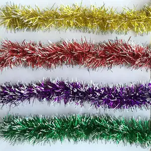 Newest sale home decoration colored christmas tinsel garlands