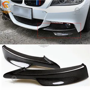 E90 Pelindung Sudut Bemper Depan MT, Serat Karbon Splitter Cocok untuk 3 Series E90 2005-2008 318i,320i,323i,325i,330i,335i