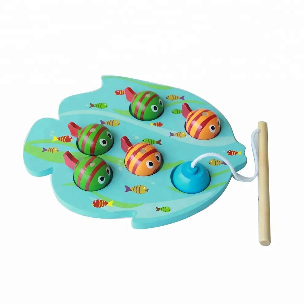 木製感覚玩具インタラクティブ玩具木製磁気釣り玩具セット子供用
