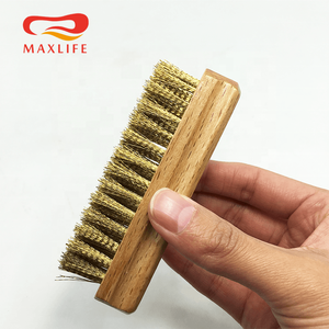 <span class=keywords><strong>Brosse</strong></span> à chaussures en cuir suédé avec manche en bois, <span class=keywords><strong>brosse</strong></span> en fil de cuivre, <span class=keywords><strong>brosse</strong></span> en cuivre pour le nettoyage avec manche en bois - Product Image 4