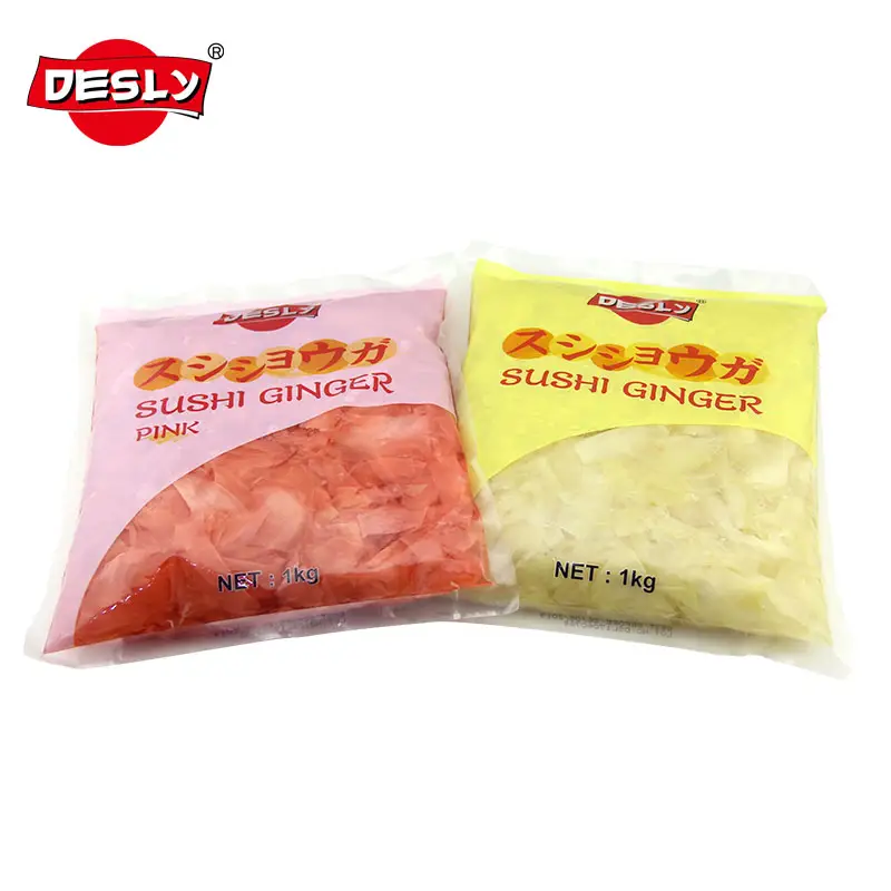 1 Kg Wit/Roze Bulk Groothandel Voor Ingrediënten Voedingsmiddelen Oem Fabriek Desly Merk Sushi Gember