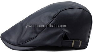 hacia adelante primavera y el otoño femeninos de invierno cap lengua de pato sombrero de la boina de cuero de La Pu - Product Image 3