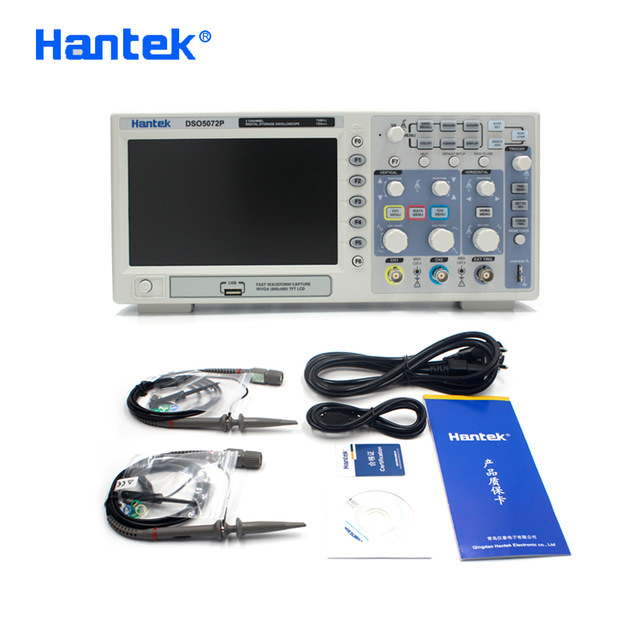 Original 7'' TFT LCD 800x480 70MHz 1GS/s Record Length 24K Hantek DSO5072P 2 Channels Digital Oscilloscope