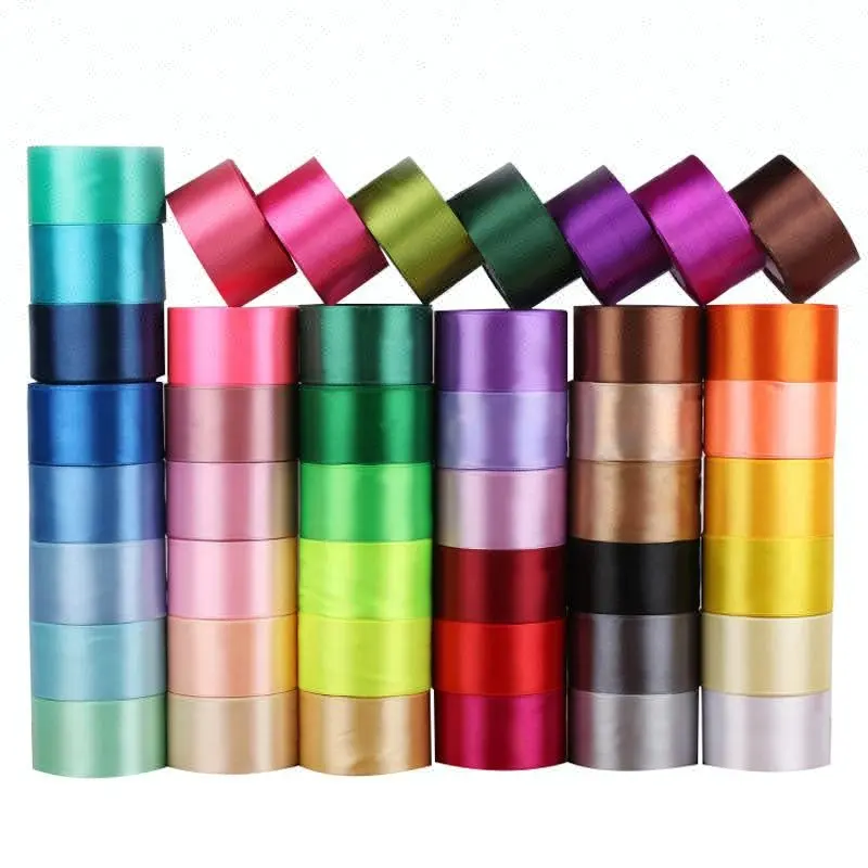 Lude Rpet Plain Silk Satin Ribbon Roll Factory Wholesale Customized Double Face Side 100% Polyester RIBBONS Sustainable