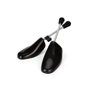 Ensanchador de soporte de árbol de zapatos de plástico ajustable para hombre y mujer, ensanchador negro con diseño de XC-C03, logotipo de marca personalizado, paquete de larga duración