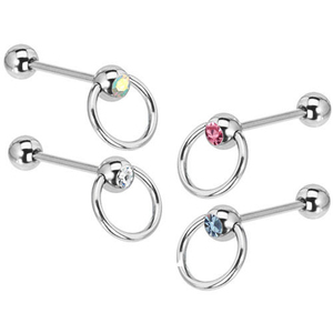Anelli per Lingua in Titanio G23 con Cristalli, Gioielli per <span class=keywords><strong>Piercing</strong></span> alla Lingua per Ragazze Cool - Product Image 2