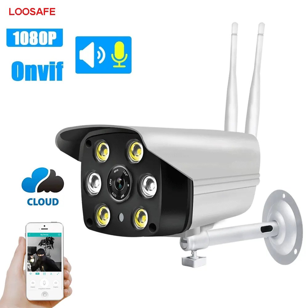 wholesale outdoor ip camera with two way audio 1080p ip camera support cloud xmeye full color wifi wireless home camera