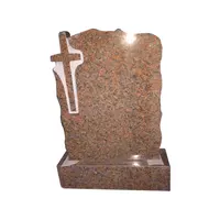 Romania Obelisk Headstone, Granite Cross Carving